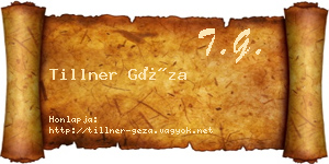 Tillner Géza névjegykártya
